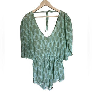 Francesca’s • Palm Leaf Sheer Romper